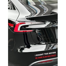 Anti Elon Bumper Sticke for Car - I Bought This Before we Knew Elon was Crazy - Vinyl Sticker Laptop Decal Car Bumper Window Waterproof Sticker - Size (10.8" x 3”)