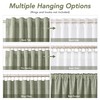 Sage Green Linen Blackout Curtains for Bedroom 102 Inch Length