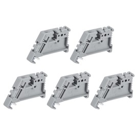 sourcing map DIN Rail Mounting Terminal Blocks End Plugs Clamp Grey EW/35 Pack of 20