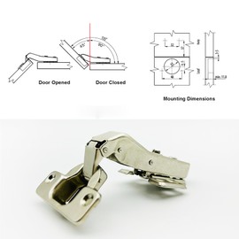 LIKERAINY 45 Degree Hinge 35mm with Hydraulic Damper for Special Corner Door Soft Closing Hinges for Cabinet Cupboard Wardrobe Folding Angular Doors Pack of 8