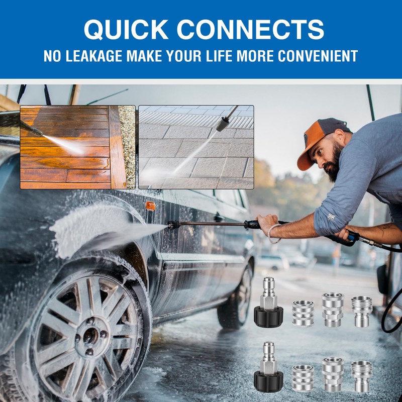 Premium Pressure Washer Quick Connect Kit - M22 Swivel to