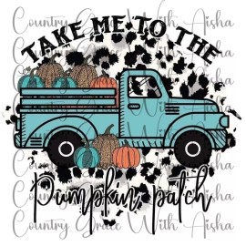 Handmade Sublimation Transfer Print Pumpkin Patch Ready To Press Heat Transfer