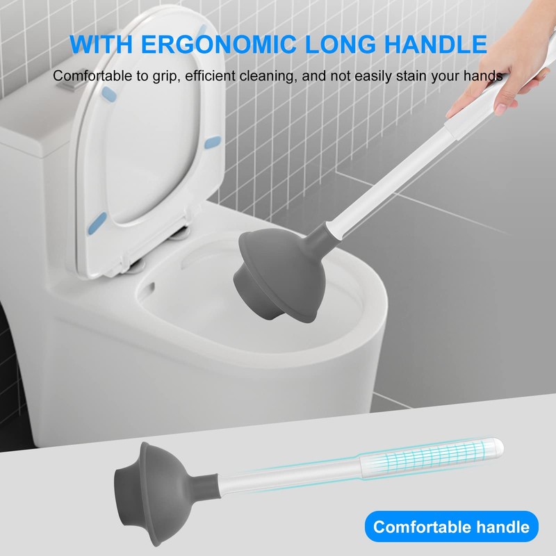 SetSail Toilet Brush and Plunger Set, 2 Packs Toilet Plungers
