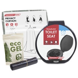 Emergency Zone Eco Gel Sanitation Set with Privacy Shelter | Hygienic Waste Disposal System for Camping, Hiking, Emergency Preparedness