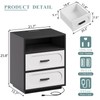 Harpaq 26" Tall Modern Nightstand with Charging Station, White End