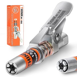 THINKWORK Grease Gun Coupler, 0.53" Grease Gun Tips, Strong Lock on Greases Gun Couplers, 12000 PSI Quick Release Grease Coupler, Compatible with All Grease Guns 1/8" NPT Grease Gun Fitting