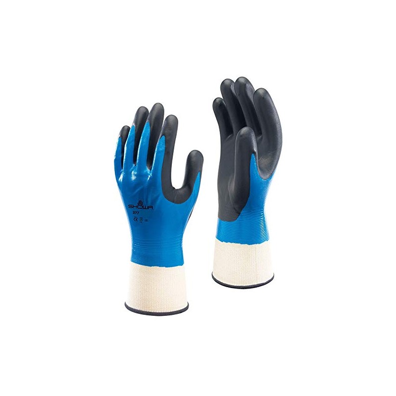 Showa SHO3373L 377 Nitrile Foam Grip Gloves, Medium