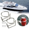 2 Pcs Stainless Steel Marine Yacht Cup Holder with Screws