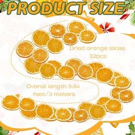 10ft Christmas Orange Slice Garland Christmas Dried Orange Garland Hanging Decorations Natural Rustic Ornament DIY Handmade Crafts for Christmas Tree Fireplace Table Home Holiday Party Supplies