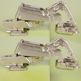 2pack 165 Degree Frameless Soft Close cabinets Hinge, YUEZIYE Concealed Cabinet Door Hinge Adjustable Nickel Plated Hinge Suitable for Full Cover cabinets