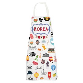 MYSOMY Seoul Korea Apron Seoul Korea Lover Gifts Korea Kitchen Apron Seoul Korea Travel Gifts Korea Flag Apron (Korea UK)