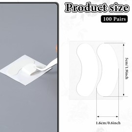 Classicseali 100 Pairs Eyelash Pads, PE Foam Soft and Comfortable Lash Eye Pads, Moon - Shaped Sticky Eyelash Pad for Lash Extensions, Beauty Products for Eyelashes Extensions, White