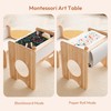 Woodtoe Kids Table and Chair Set with Storage & Chalkboard,
