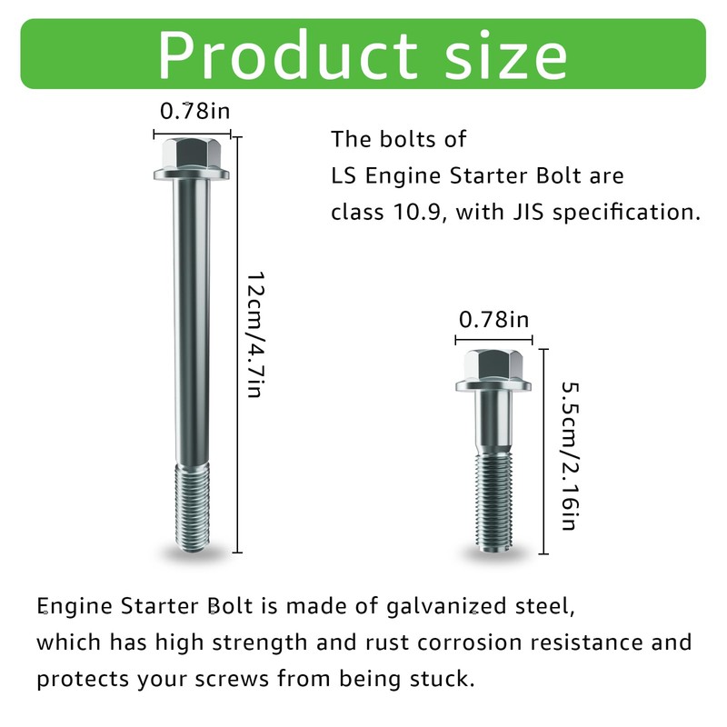 LS Engine Starter Bolts Kit - Long Short LSX LS1