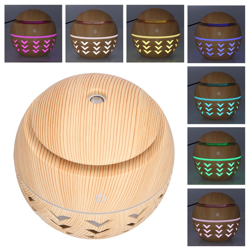 130ml Air Humidifier USB Aromatherapy Wood Grain Humidifier with 7