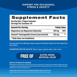 CALM Capsules – With Ashwagandha & Magnesium Glycinate – Helps Manage Occasional Stress and Anxiety – High Absorption – 90 Vegan Capsules