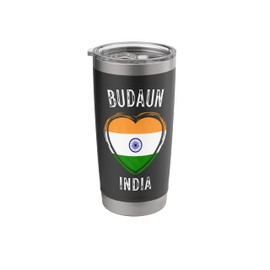 India Flag Heart Budaun City Stainless Steel Insulated Tumbler