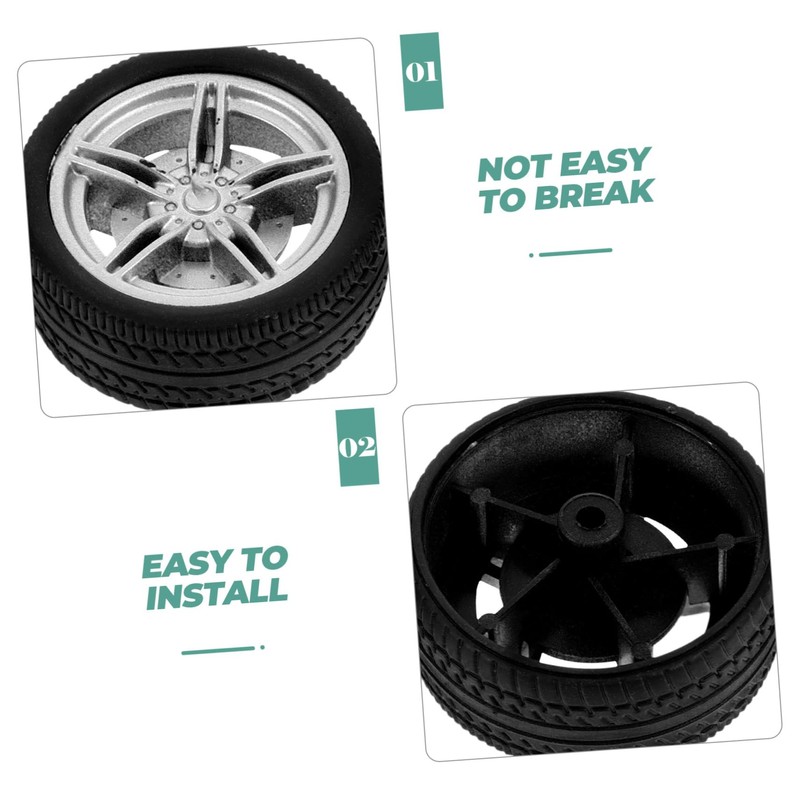 Kisangel 8pcs DIY Car Wheels Replacement Wheels for Crafts Enhance
