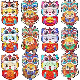 36 Pcs Red Envelopes Chinese New Year 2024 Cute Dragon Shape Red Envelope Lunar New Year Hong Bao Red Pocket Lucky Money Envelopes Cash For Gifts Spring Festival Set3