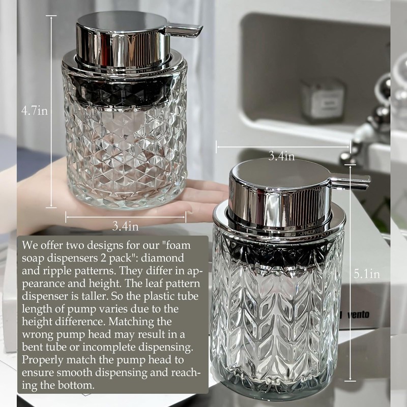 CICUFY Foaming Soap Dispenser 2 Pack, Foam Hand Soap Dispenser