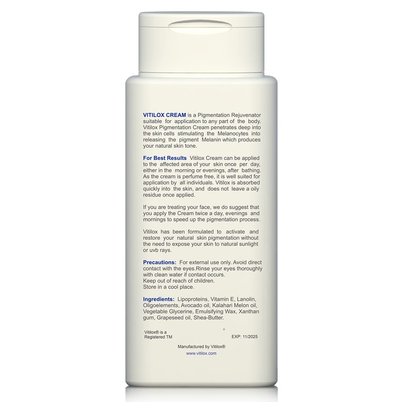 Vitilox® Vitiligo Rejuvenating Cream and Vitamins