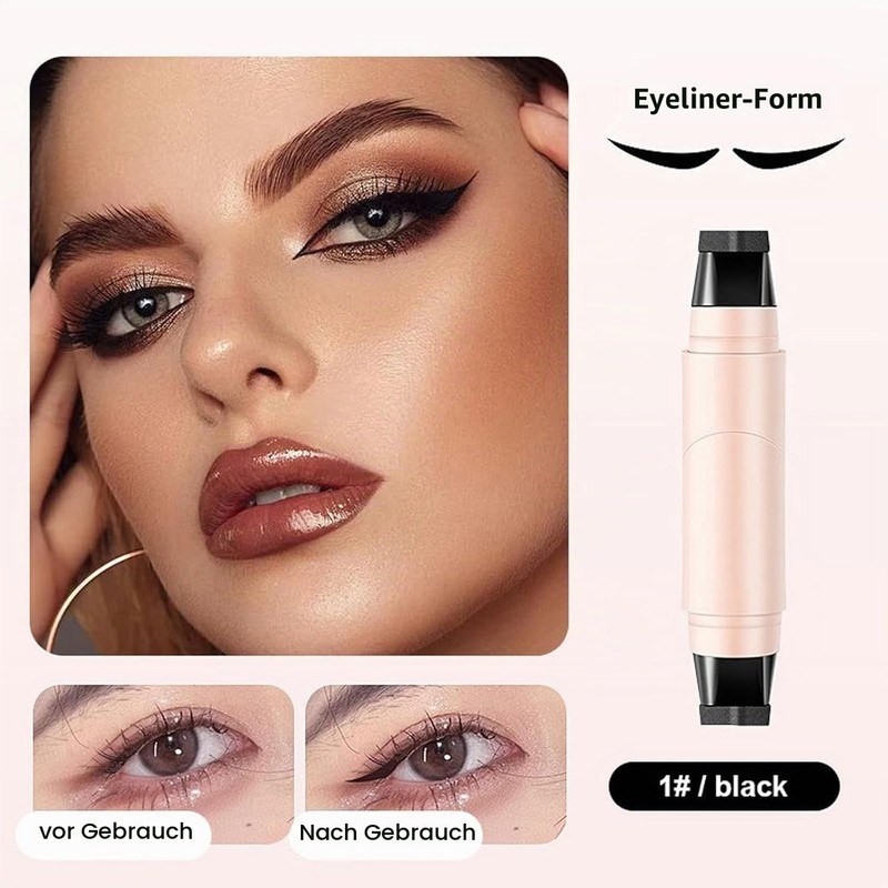 2 Pieces Gel Eyeliner Pencil Set, Foldable Eyeliner Stamp with