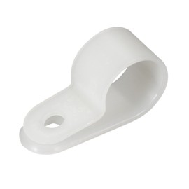 sourcing map 20pcs Nylon R-Type Cable Clamp Organizer Cord Clip for Wire Management 15.8mm CC-4 White