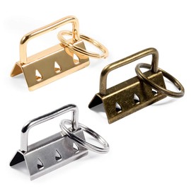 SPEEDWOX 25 Pcs Key Fob Hardware 1.25 Inch Mixed Set with Key Rings Ribbon Webbing