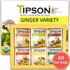 Tipson Organic Ginger Variety Sampler - 6 Flavors (60 Tea