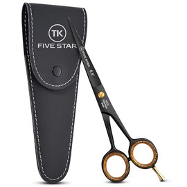 TK Five Star Midnight Premium 6.5 Inch Extra Sharp Hairdressing Scissors Hair Cutting Scissors for Women Men Hairdressers and Children for Fine and Strong Hair Micro-Toothed Rustproof
