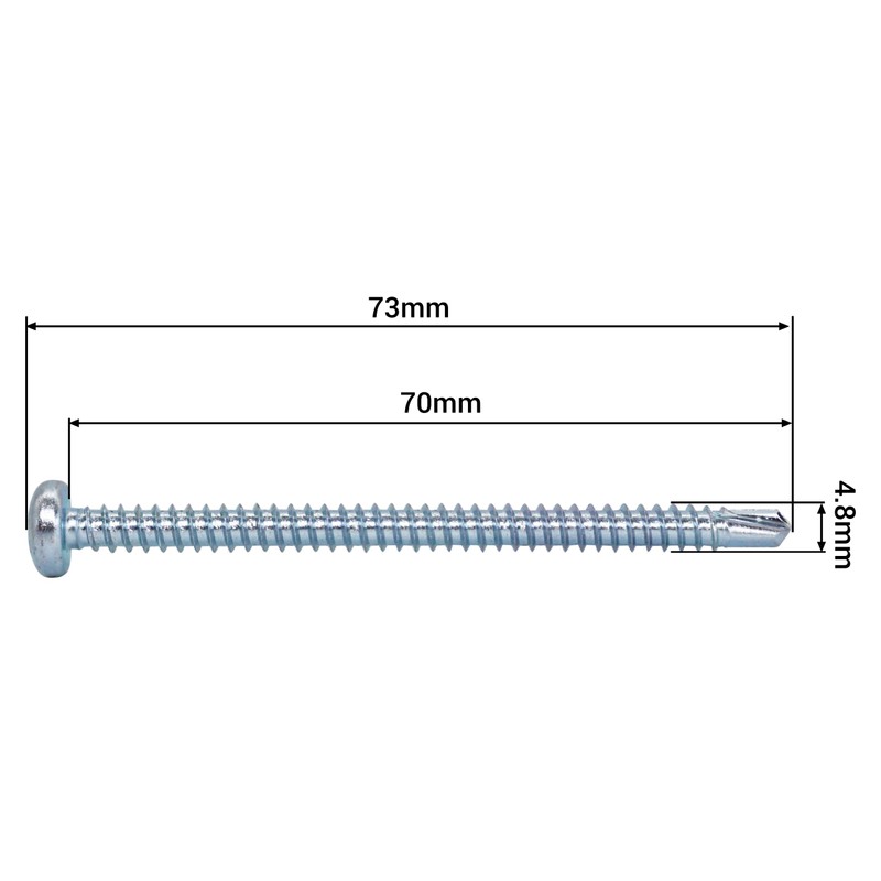 SKIR'CO (Pack of 100) Self Drilling Screws 4.8 x 70