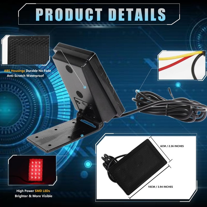 VANKUB 15-LED [Universal Fit] Rear Bumper Fog Light for Car