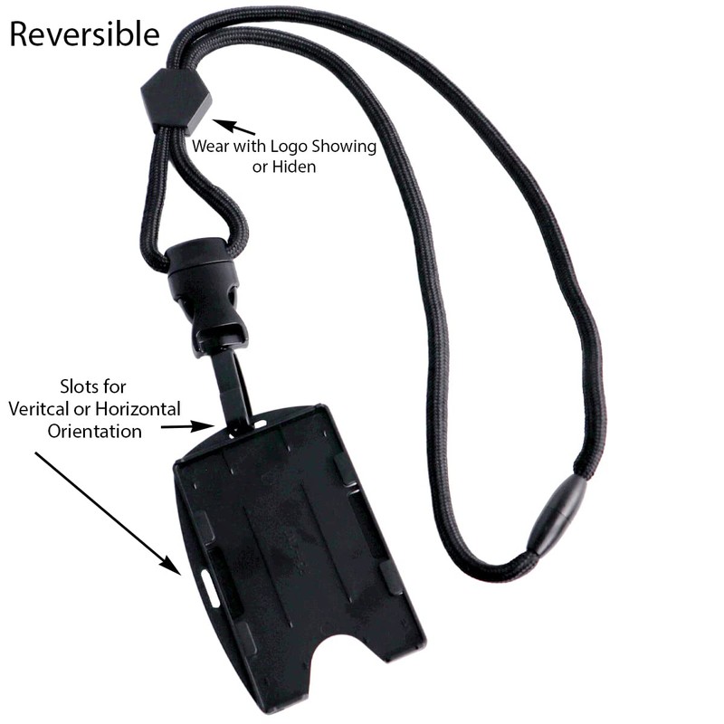 Metal Detector Friendly Lanyard with Badge Holder - 2 Card