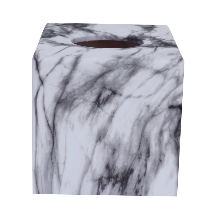 Tissue Box with Marble Printing Square Toilet Paper Holder for