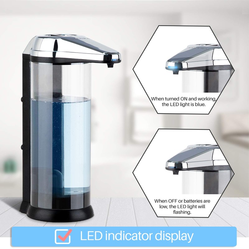 Secura 17oz Automatic Liquid Soap Dispenser, Touchless Battery Operated Hand