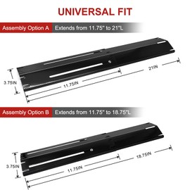 Universal Adjustable Grill Heat Plates/Heat Tents/Burner Covers/Heat Deflectors/BBQ Grill Heat Shields/Grill Cover Plates/Grill Diffuser for Gas Grill, Porcelain Steel Grill Replacement Parts (5-Pack)