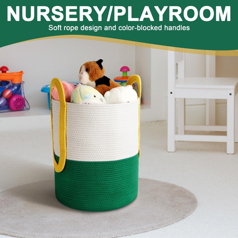 Woven Rope Laundry Basket Clothes Hamper with Handles, Large Blanket