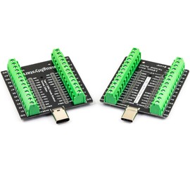 naughtystarts USB Type C Breakout Board Male and Female Plug 24 Pin Full Pins 2 Types Output with 0.15" Terminal Connector
