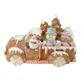 Gerson International Holiday Gingerbread Truck, 7.8-inch Length, Resin