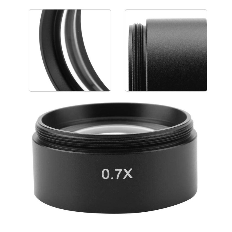 Stereo Microscopes Objective Lens, KP-0.7X Microscope Auxiliary Lens Metal Aluminum