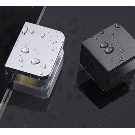 X-AT Brass Glass Clamp,U-Clamp for Fixing Glass Panel and Door of Shower,Suitable for 10-12mm Glass,4 Pack, Black 10-12mm