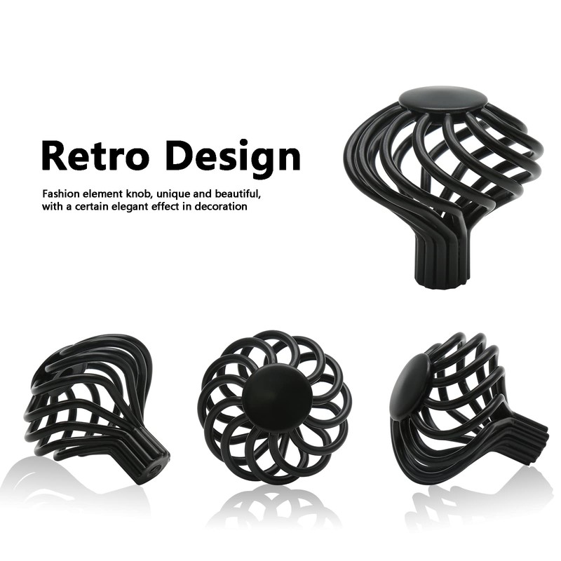 Jiozermi 12 Packs Round Birdcage Cabinet Knobs, 1.8" Diameter Birdcage