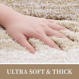 OLANLY Luxury Microfiber Bath Mat, Extra Soft and Absorbent Bathroom Mat, Non-Slip Plush Shaggy Bathroom Rug, Machine Wash Dry, Bath Rugs for Bathroom Floor, Tub and Shower, 16x24, Tan