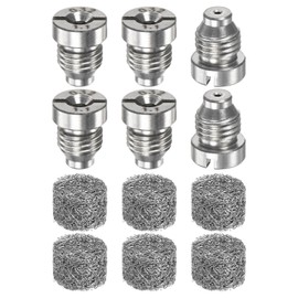 M METERXITY 6-Set Foam Cannon Orifice Nozzle, 1.1mm Stainless Steel Universal Thread Tips with Foam Maker for Snow Bubble Sprayer/Garden Hose/Kitchen Cleaner, Connector Replacement Nozzles