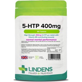 Lindens 5-HTP 400mg 60 tablets 5 HTP 5HTP L-5-hydroxytryptophan Griffonia with Vitamin B5