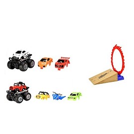 UMKYTOYS Monster Truck Car With Stunt Ramp Playset Boys Toys Gift For 3 Year Olds