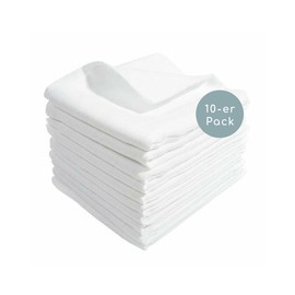 Kindsgard Muslin Nappies White 70 x 70 cm - Pack of 10 - 100% Cotton - Muslin Cloths Baby - Cotton Nappies - Perfect for Baby First Equipment