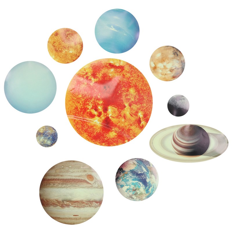 Luminous Solar System Themed Glowing Wall Sticker Home Decor for