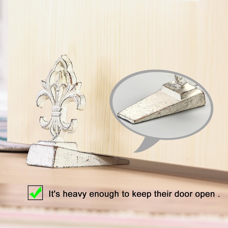 Fleur De Lis Door Stoppers Heavy Duty Cast Iron Decorative