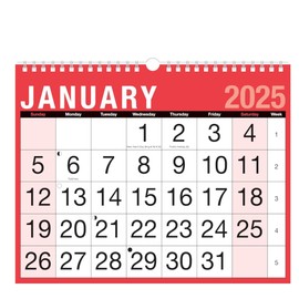 2025 Easy View Monthly Planner, A4 Wall Calendar with Large Font, Month-at-a-Glance, Spiral Bound